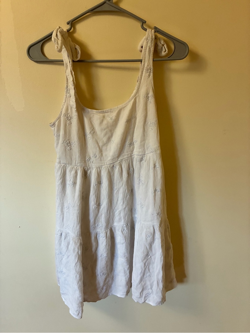 American Eagle Outfitters White Tie-Shoulder Mini Dress